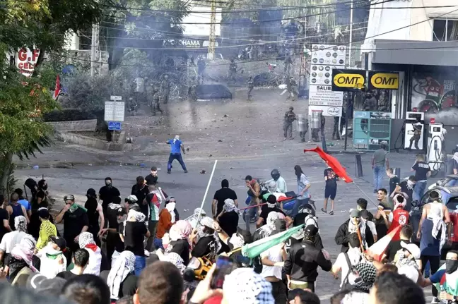 Beyrut'ta Filistin'e Destek Protestosuna Polis Müdahalesi