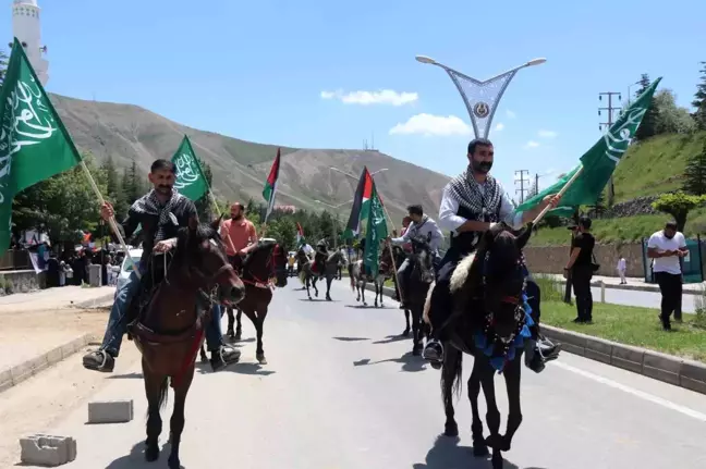 Bitlis'te Filistin'e Destek Yürüyüşü Gerçekleştirildi