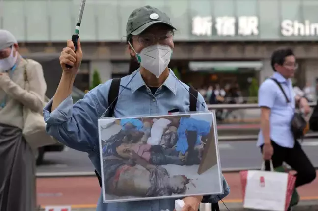 Japonya'da İsrail'in Gazze Şeridi'ndeki Soykırıma Karşı Protesto