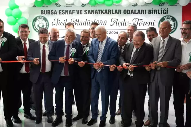 Bursa Esnaf ve Sanatkarlar Odaları Birliği'nin Yenilenen Sicil Müdürlüğü Hizmete Açıldı