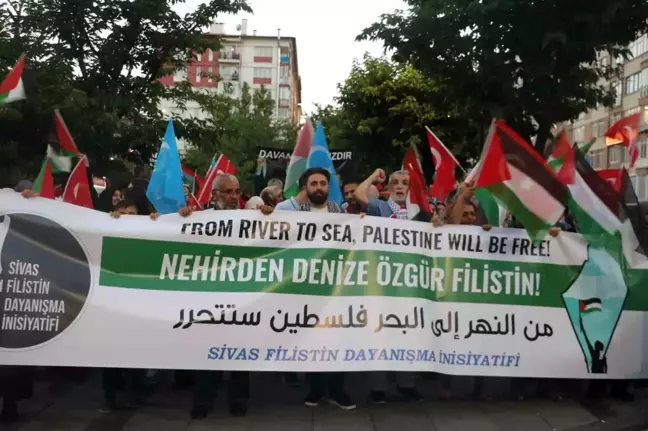 Sivas'ta Hamas lideri İsmail Haniye ve Gazze'deki zulmü protesto yürüyüşü düzenlendi