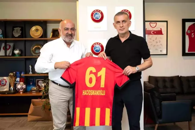 Kayserispor Başkanı Ali Çamlı, TFF Başkanı İbrahim Ethem Hacıosmanoğlu'nu ziyaret etti