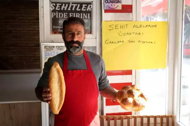 Bu fırında şehit ailelerine ekmek ücretsiz, gazilere ise yarı fiyatına