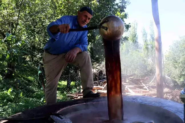 Hizan'da Geleneksel Yöntemlerle Üzüm Pekmezi Üretiliyor