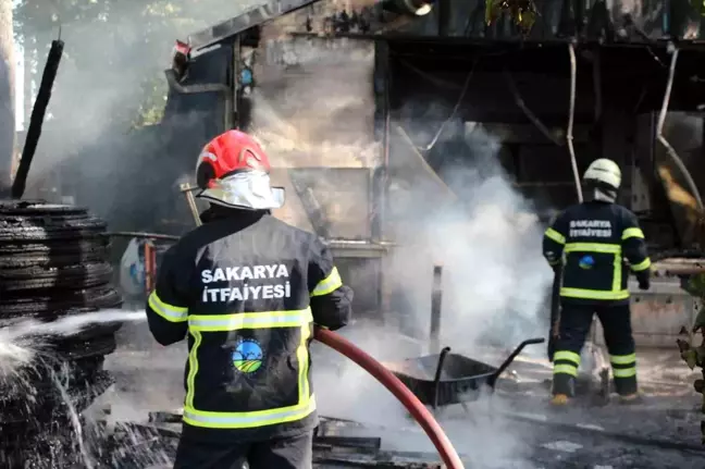 Akyazı'da Mesire Alanındaki Ahşap Tesis Yangını Kontrol Altına Alındı