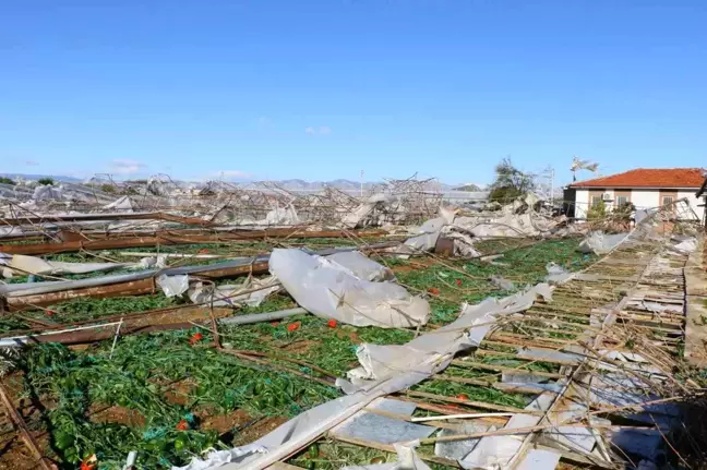 Hortumun verdiği zarar gün ağarınca ortaya çıktı