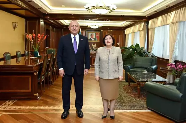 Mevlüt Çavuşoğlu, Azerbaycan Milli Meclis Başkanı ile Görüştü