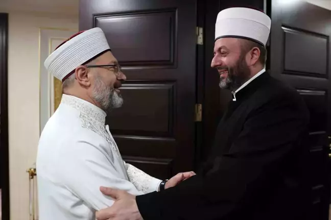 Diyanet İşleri Başkanı Erbaş, Sırbistan İslam Birliği Riyaseti Başkanı Halitoviç'i kabul etti