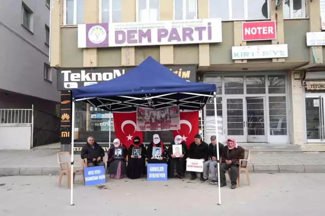 Muş'ta Terör Örgütü Kurbanı Ailelerin Eylemi Devam Ediyor