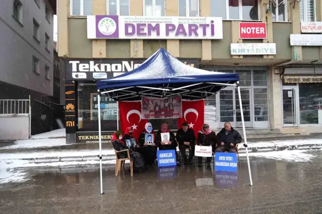 Muş'ta Aileler, Terör Örgütü PKK Tarafından Kaçırılan Çocukları İçin Eylemde