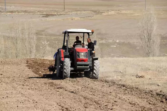 Diyadin'de Tarla Sürme Çalışmaları Başladı