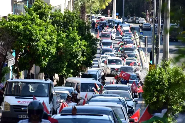 Aydın'da Filistin Destek Konvoyu ve Mitingi Düzenlendi