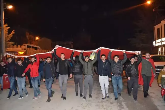 Afrin'e Düzenlenen Operasyona Destek Yürüyüşü Yapıldı
