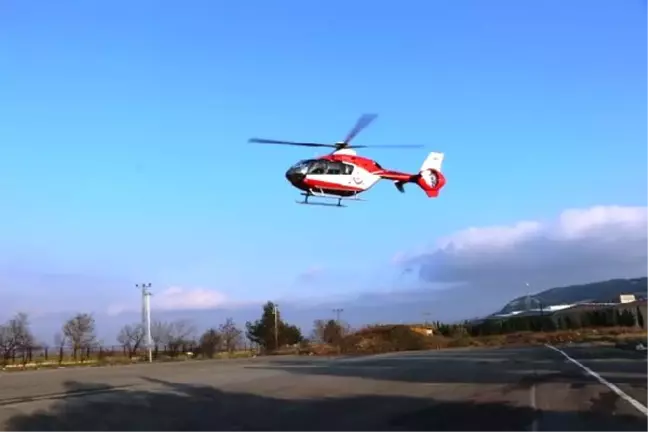 Akciğer Hastası Helikopter ile Hastaneye Getirildi