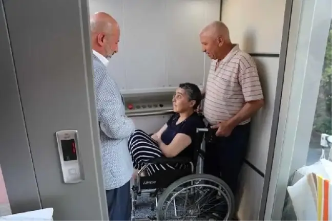 Belediyeden engelli Havva için asansör