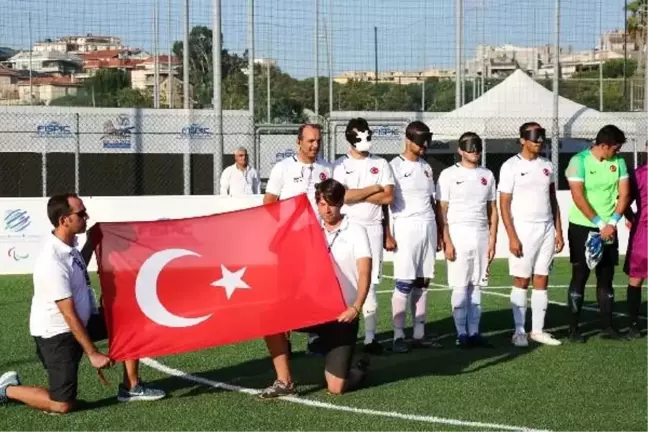 Sesi görenler (b1) futbol milli takımı belçika'yı 1-0 mağlup etti
