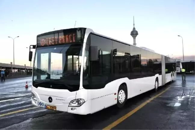 İmamoğlu, metrobüs aracı test sürüşüne katıldı