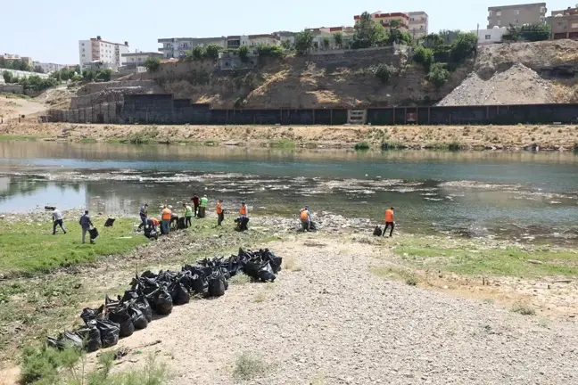 Cizre Belediyesince Dicle Nehri kıyısında temizlik çalışması yapıldı