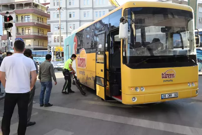 Çubuk'ta otobüsün çarptığı bisikletli yaralandı