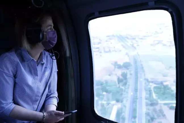 Nevşehir'de helikopterle trafik denetimi