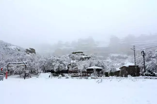 Karaman'ın 3 ilçesine mevsimin ilk karı düştü