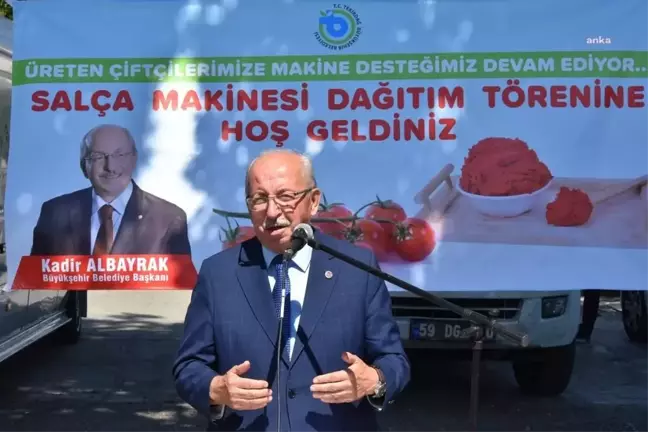 Tekirdağ haberleri! Tekirdağ Büyükşehir, Üreticilere Makina ve Ekipman Desteğine Devam Ediyor