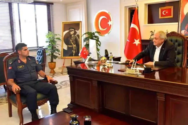 Yeni Jandarma Komutanı Serin ve Cezaevi Müdürü Cengiz'den Başkan Bakkalcıoğlu'na ziyaret