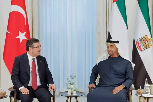 ABU'da Cevdet Yılmaz ve Mehmet Şimşek BAE Devlet Başkanı ile Görüştü