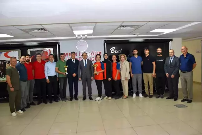 Aydın İl Sağlık Müdürü, Kamu Spor Oyunları'nda derece alan takımları ağırladı