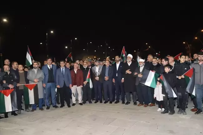 Ağrı'da Filistin'e Destek Yürüyüşü Düzenlendi