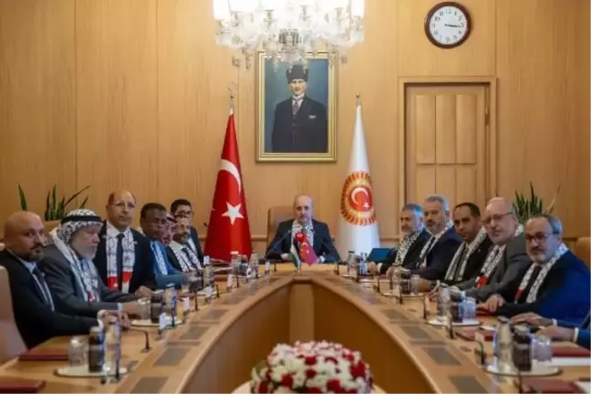 TBMM Başkanı Numan Kurtulmuş, Parlamenterler Arası Kudüs Platformu Başkanı ve Yemen Milletvekili Hamid Abdullah el-Ahmar'ı kabul etti