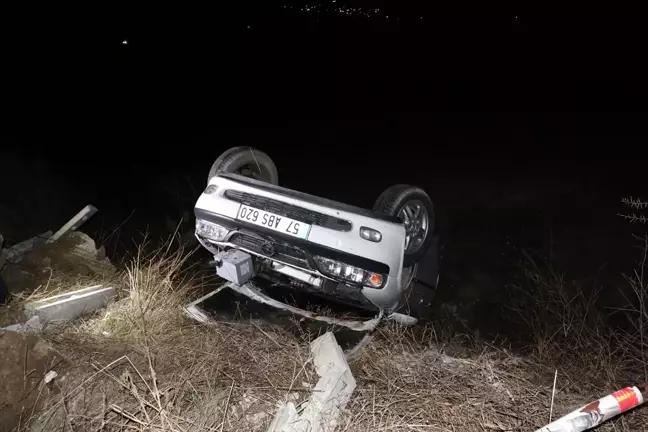 Samsun'da tarlaya devrilen otomobilin sürücüsü yaralandı