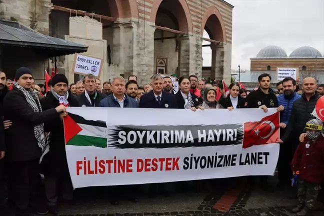 Edirne'de Özgür Filistin Yürüyüşü düzenlendi