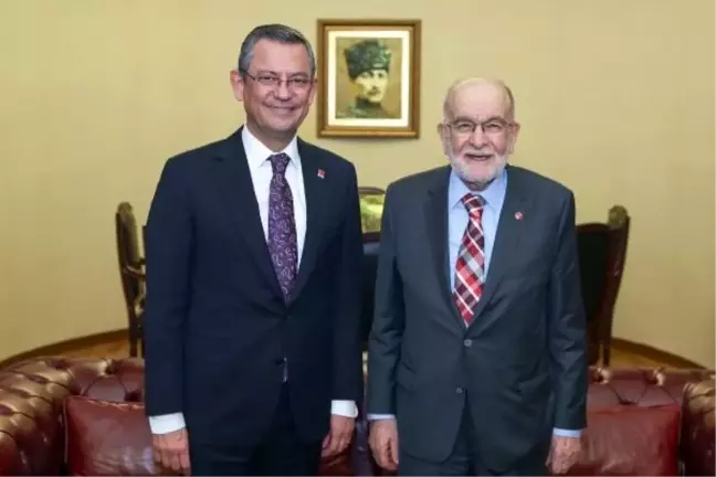 CHP Genel Başkanı Özgür Özel, Saadet Partisi Genel Başkanı Temel Karamollaoğlu ile görüştü