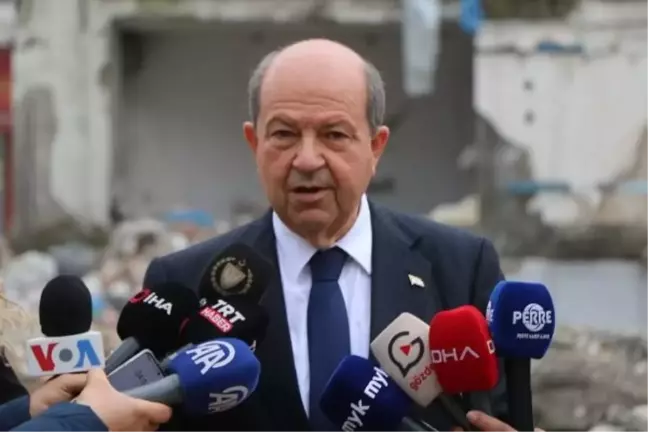 KKTC Cumhurbaşkanı Ersin Tatar Adıyaman'daki İsias Otel Enkazında İncelemelerde Bulundu