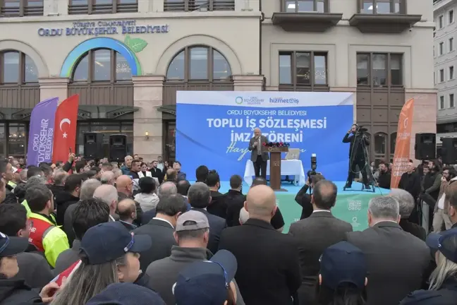 Ordu Büyükşehir Belediyesi ile Hizmet-İş Sendikası Arasında Toplu İş Sözleşmesi İmzalandı