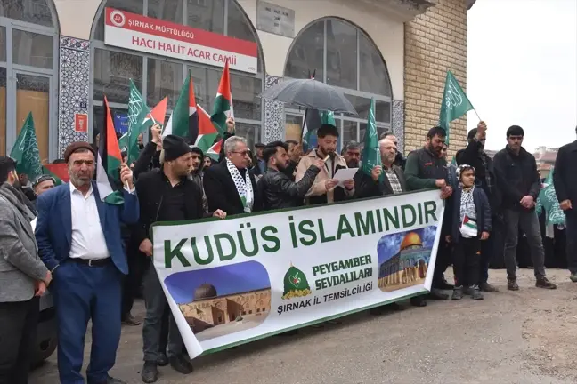 Şırnak'ta İsrail'in Gazze'ye yönelik saldırıları protesto edildi
