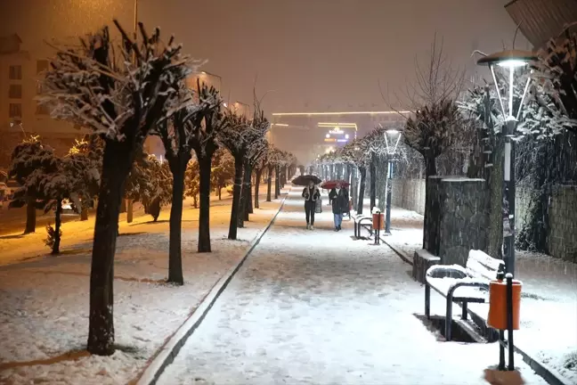 Bingöl ve çevresinde akşam saatlerinde kar yağışı etkili oldu
