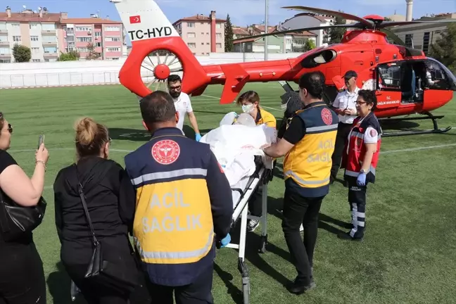 KOAH hastası ambulans helikopterle Ankara'ya sevk edildi