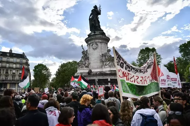 Paris'te Filistinlilerin Nekbe'nin 76. yıl dönümü için gösteriler düzenlendi