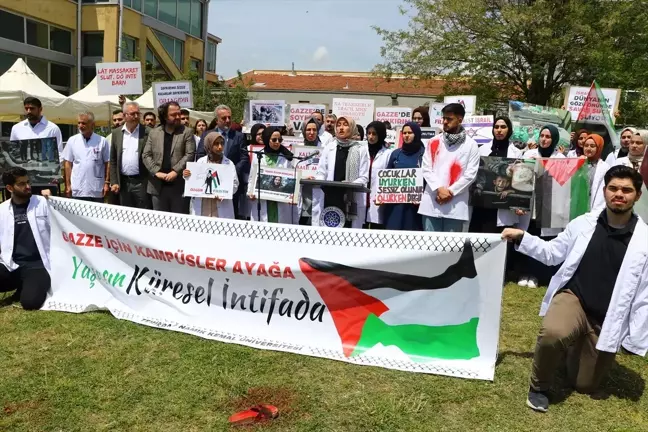 Tekirdağ'da İsrail'in Gazze'ye saldırıları protesto edildi