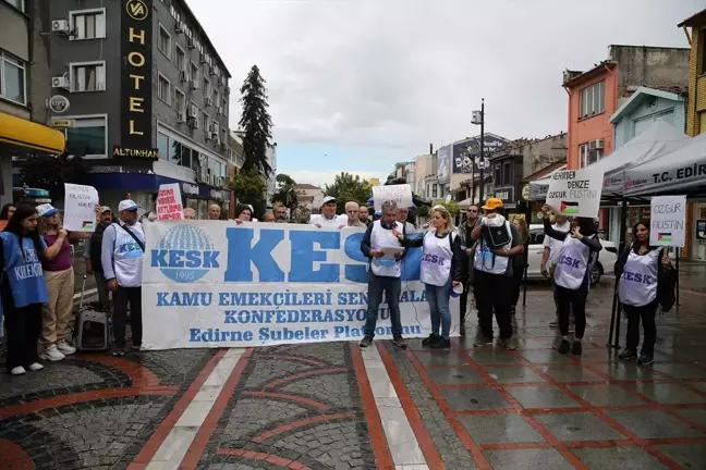 KESK Edirne Şubesi İsrail'in Gazze'ye yönelik saldırılarını protesto etti