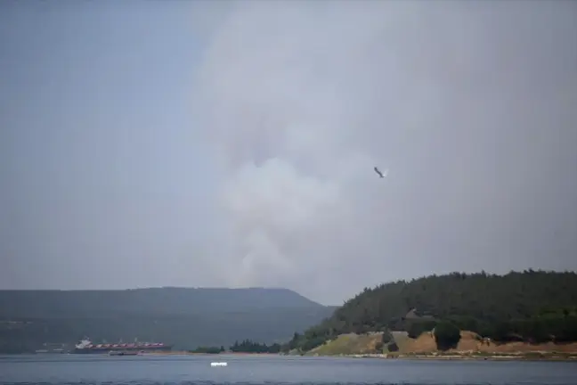 Çanakkale'de Orman Yangını Söndürme Çalışmaları Devam Ediyor