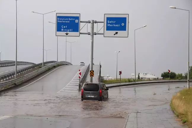 Erzurum ve Ağrı'da Sağanak Yağış ve Dolu Etkili Oldu