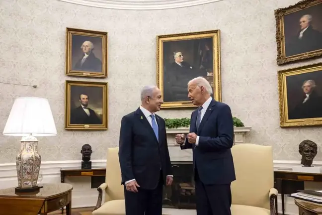 ABD Başkanı Joe Biden ile İsrail Başbakanı Binyamin Netanyahu Beyaz Saray'da bir araya geldi