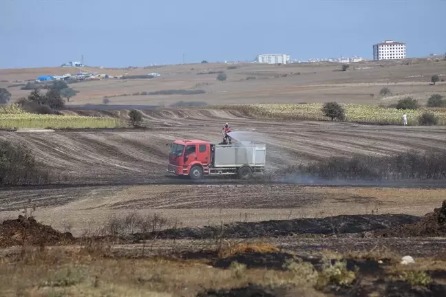 Tekirdağ'ın Kapaklı ilçesinde anız yangını söndürüldü