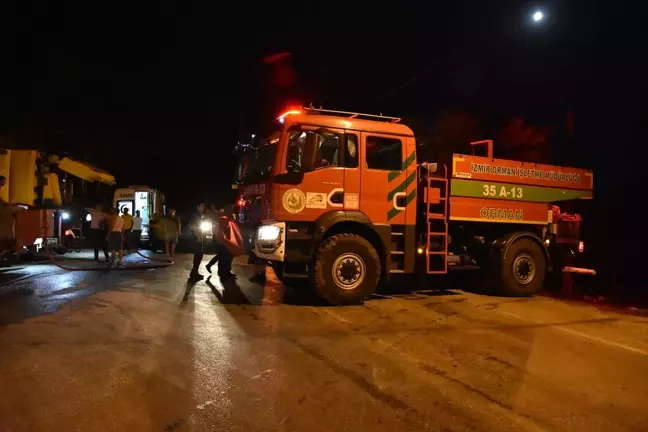 İzmir'de Zeytinlik Alanında Çıkan Yangın Söndürüldü