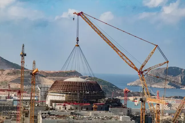 Akkuyu Nükleer Güç Santrali'nde Birinci Ünitenin Dış Koruma Kabuğu Montajı Tamamlandı