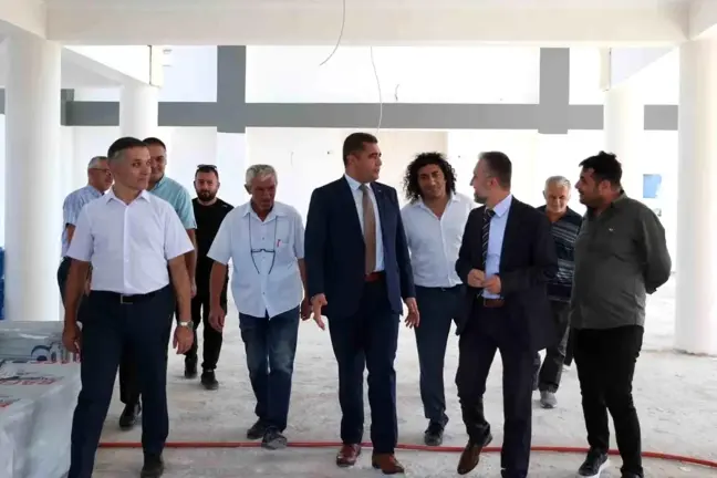 Düzce'de depremde yıkılan cami inşaatı hızla devam ediyor