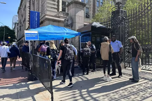 Columbia Üniversitesi'nde İsrail Protestoları Güvenlik Önlemleriyle Başladı